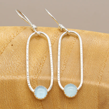Aquamarine and Sterling Silver Earrings