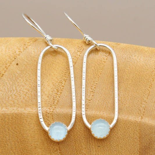 Aquamarine and Sterling Silver Earrings