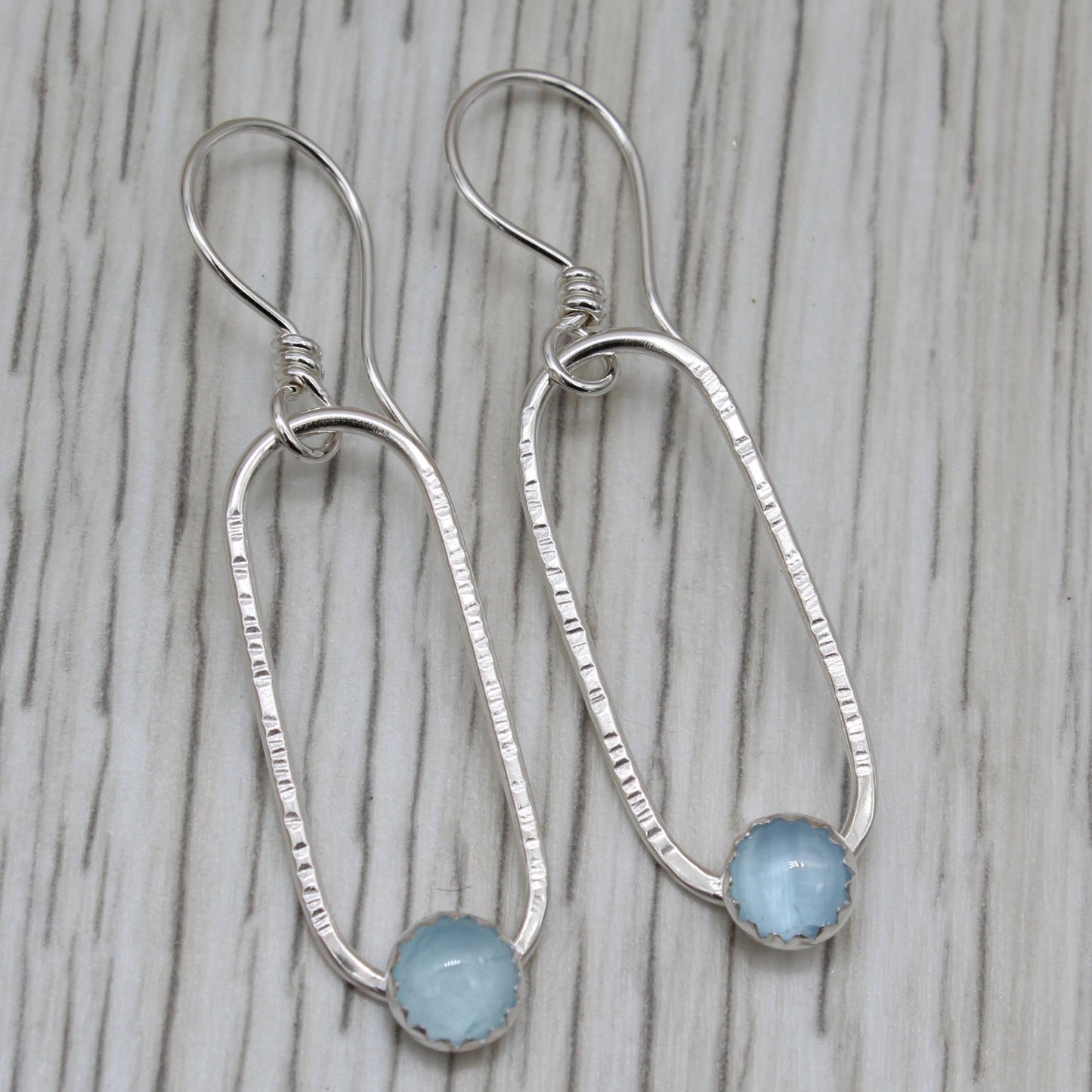 Aquamarine and Sterling Silver Earrings