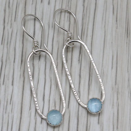 Aquamarine and Sterling Silver Earrings