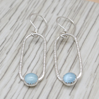 Aquamarine and Sterling Silver Earrings