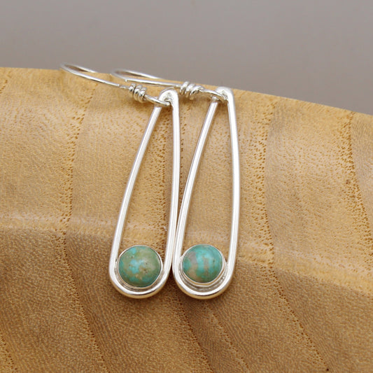 Turquoise (Mona Lisa Mine, Arkansas) and Sterling Silver Earrings