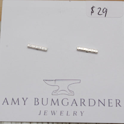 Sterling Silver Bar Studs