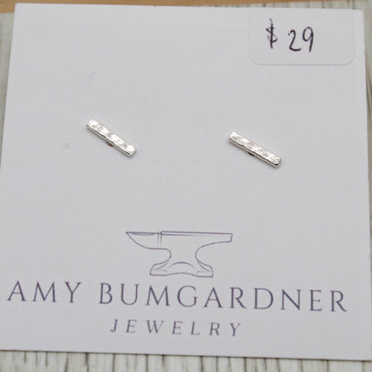 Sterling Silver Bar Studs