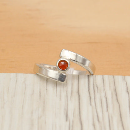 Garnet and Silver Ring Size 6