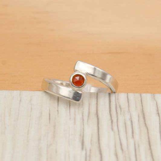 Garnet and Silver Ring Size 6