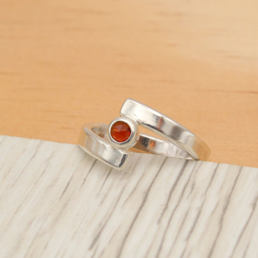 Garnet and Silver Ring Size 6