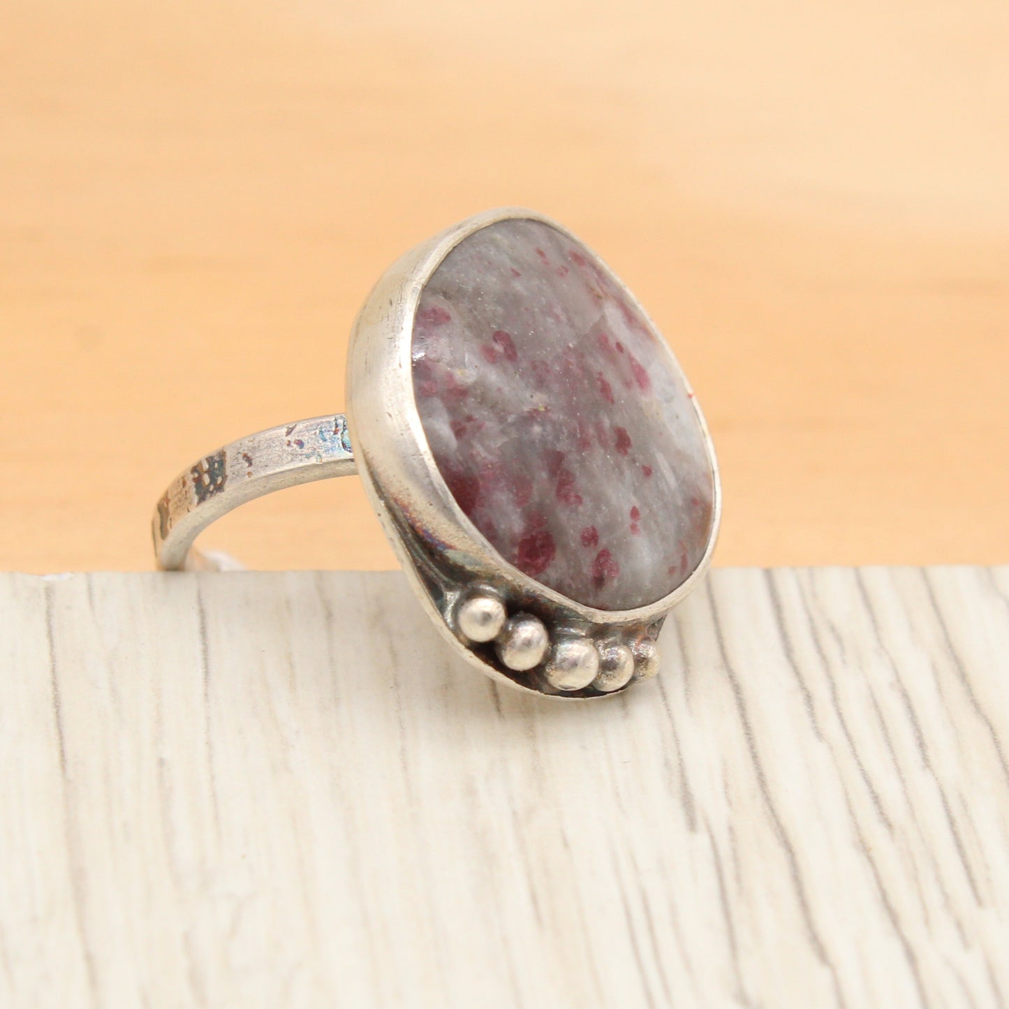 Size 9 Ruby in Quartz Ring #3175