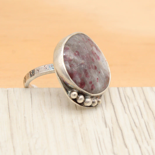 Size 9 Ruby in Quartz Ring #3175
