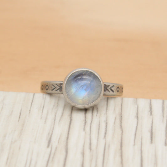 Size 7 Rainbow Moonstone Ring