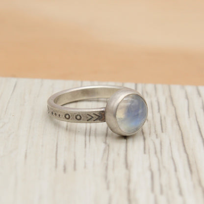 Size 7 Rainbow Moonstone Ring
