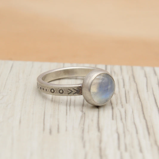 Size 7 Rainbow Moonstone Ring