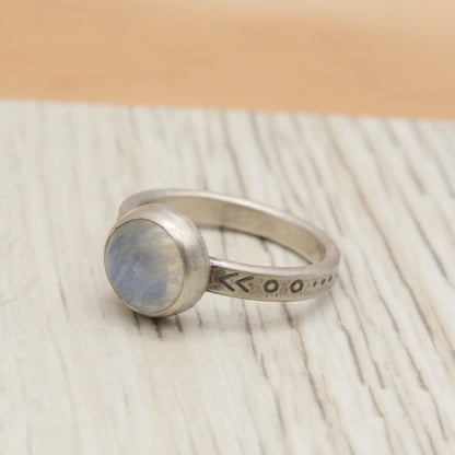 Size 7 Rainbow Moonstone Ring