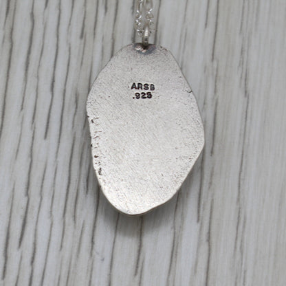 Kingman AZ Turquoise and Reclaimed Sterling Silver Necklace