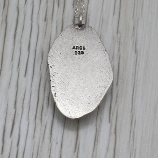 Kingman AZ Turquoise and Reclaimed Sterling Silver Necklace