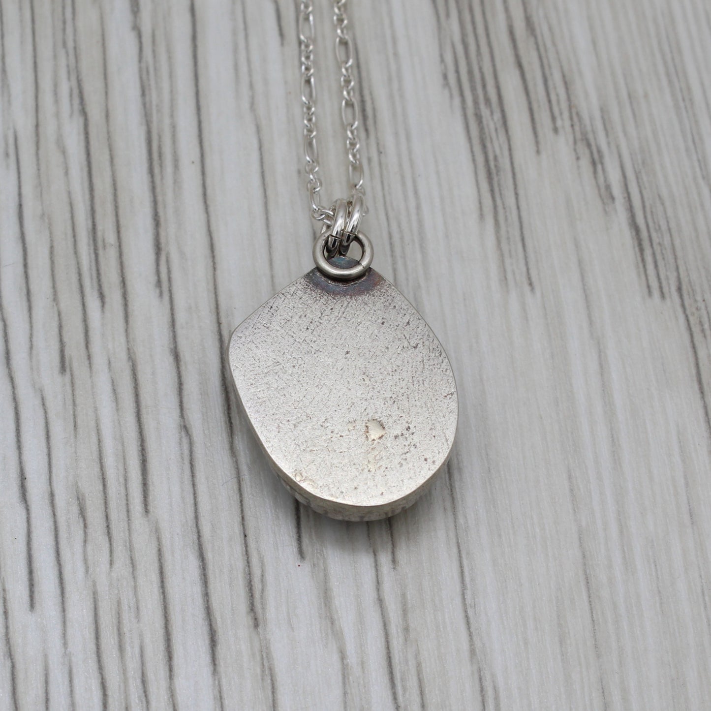 Hand Cut Mystery Stone and Silver Necklace