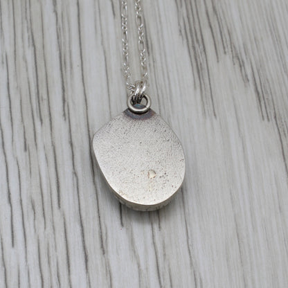 Hand Cut Mystery Stone and Silver Necklace