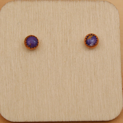 #3088 Purple Copper Turquoise Studs