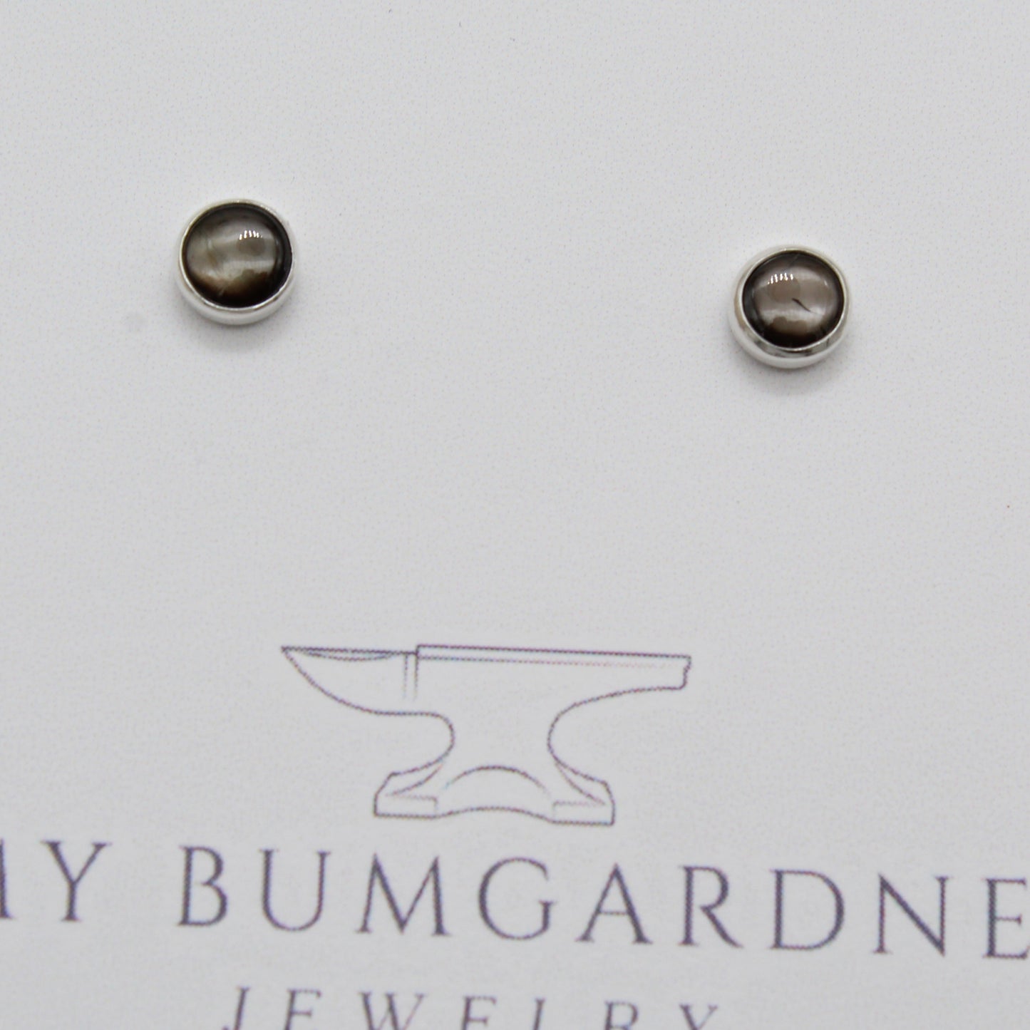 Black Star Sapphire Stud Earrings
