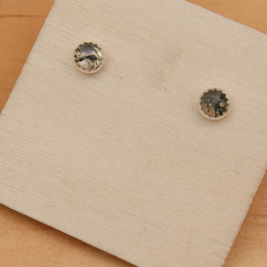 Moss Agate Studs