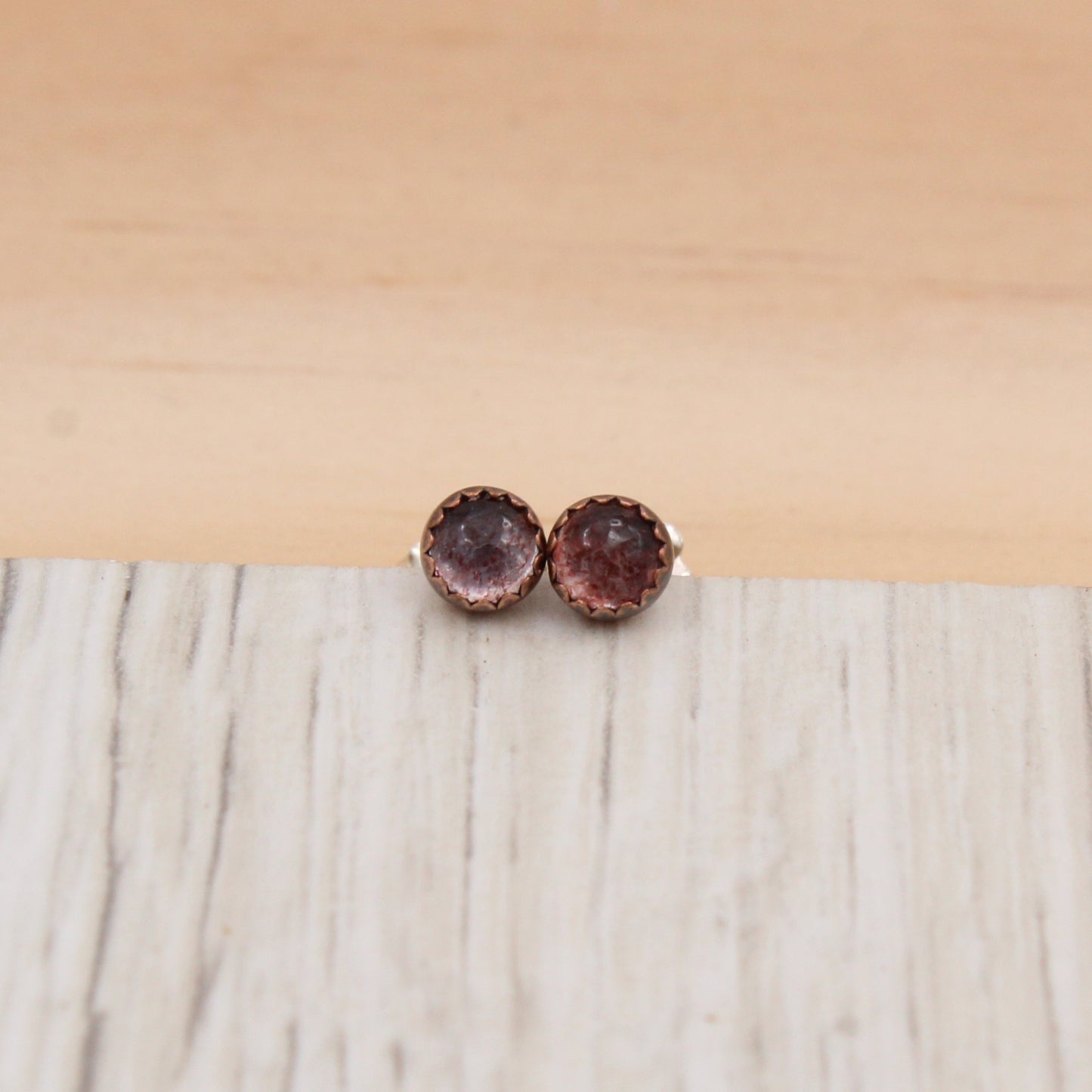 Strawberry Quartz Studs