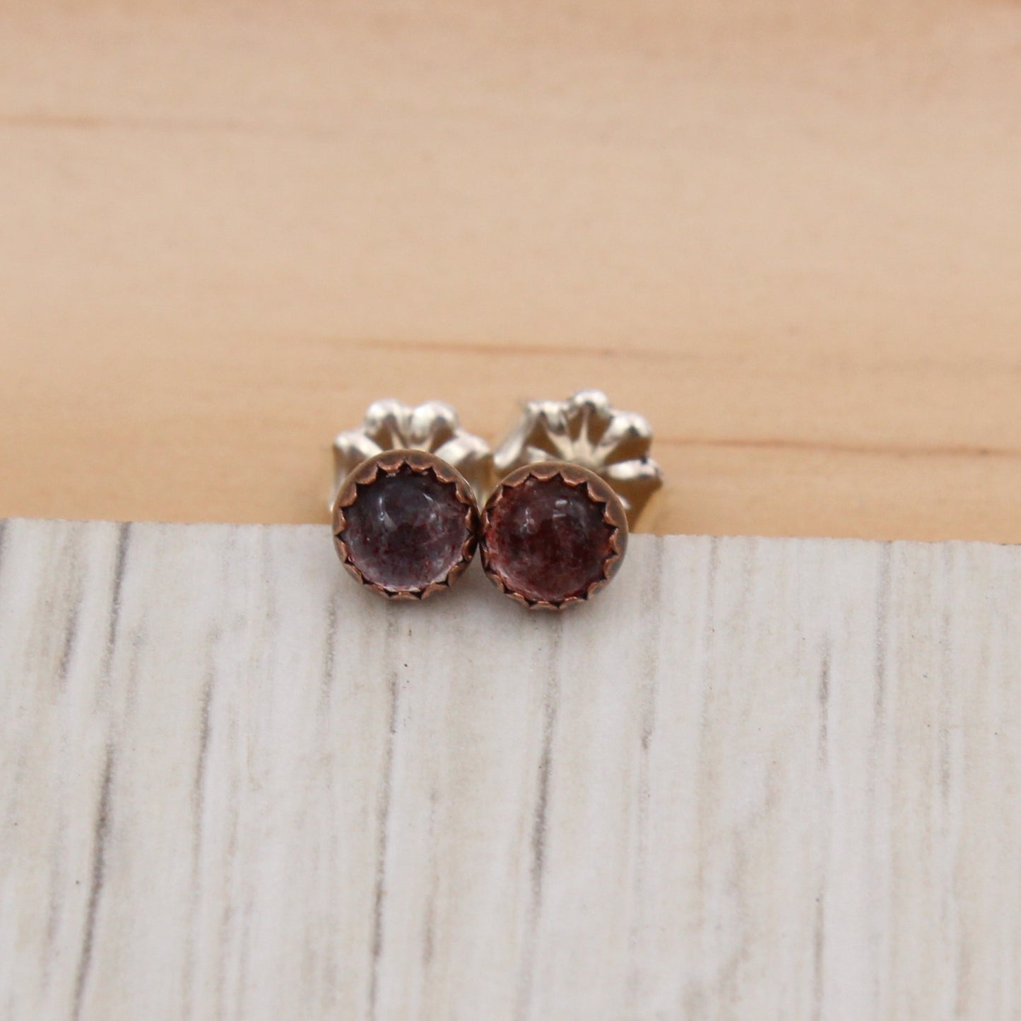 Strawberry Quartz Studs