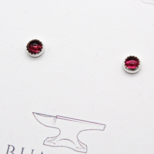 Rhodolite Garnet Studs
