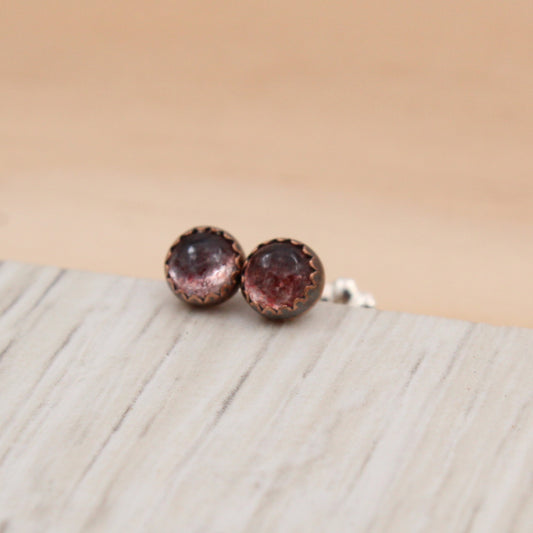 Strawberry Quartz Studs