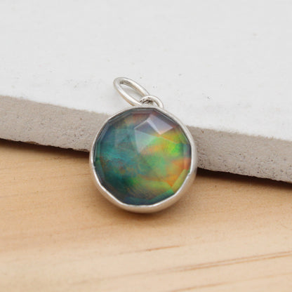 Crystal and Aurora Opal Doublet Pendant