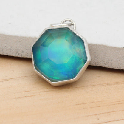 Crystal and Aurora Opal Doublet Pendant