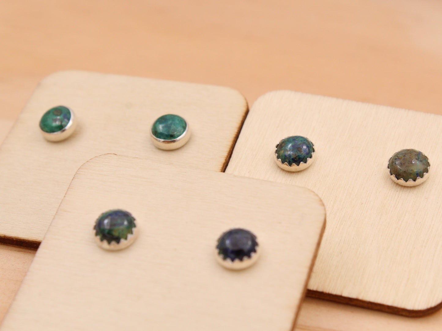 Azurite Malachite Chrysocolla Studs