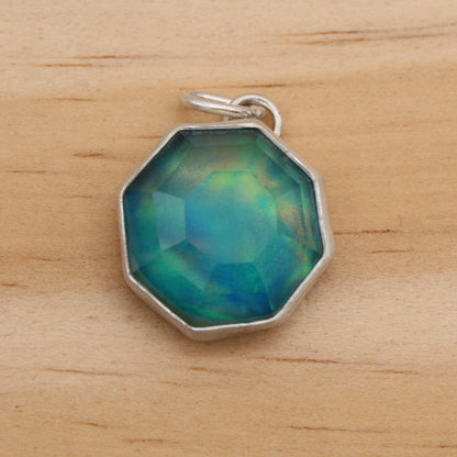 Crystal and Aurora Opal Doublet Pendant