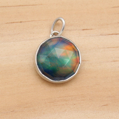 Crystal and Aurora Opal Doublet Pendant