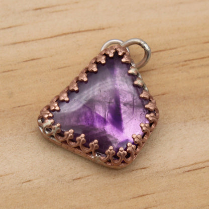Trapiche Amethyst, Copper, and Silver Pendant (Choose 1)