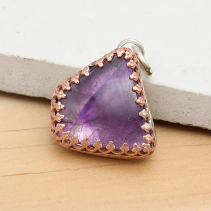 Trapiche Amethyst, Copper, and Silver Pendant (Choose 1)
