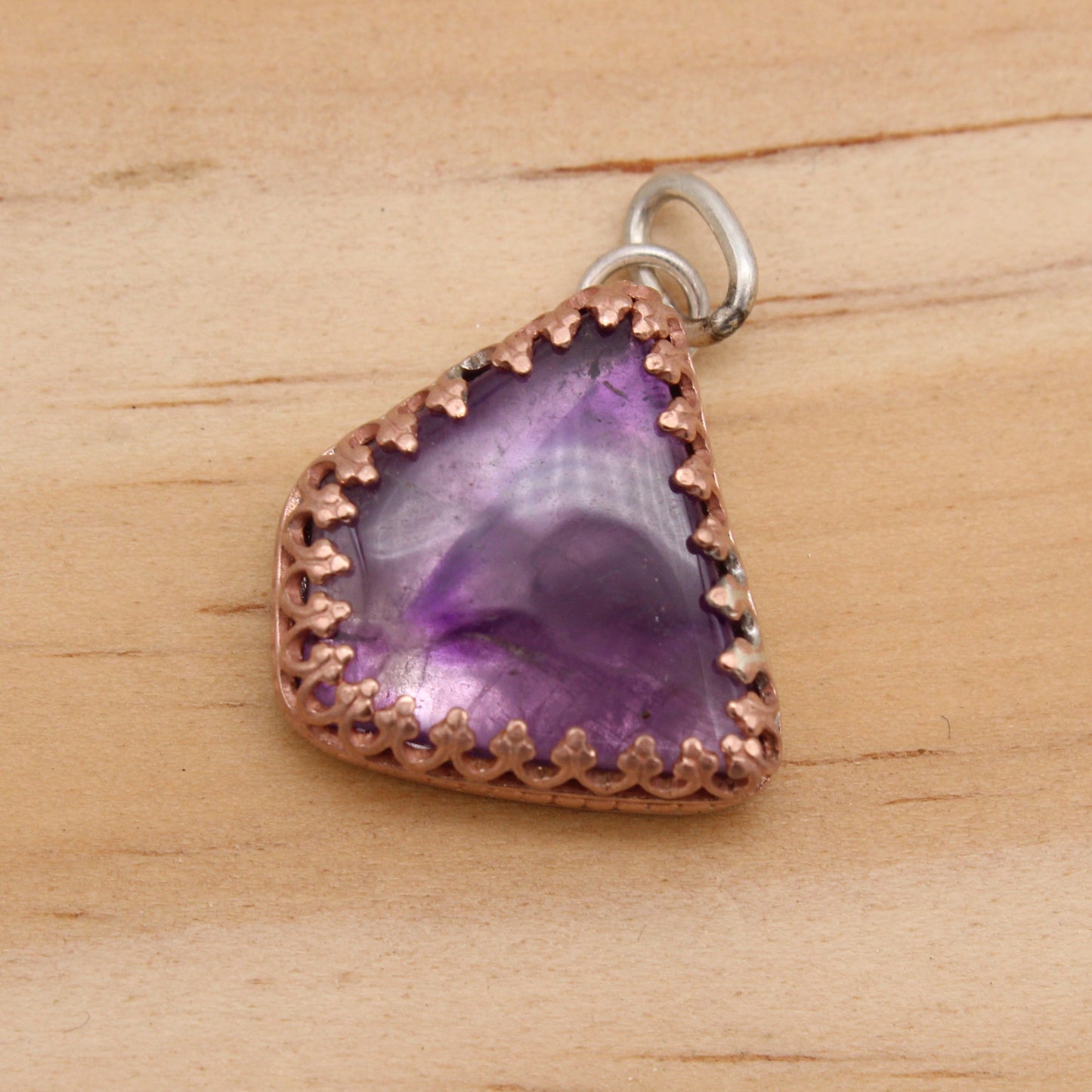 Trapiche Amethyst, Copper, and Silver Pendant (Choose 1)