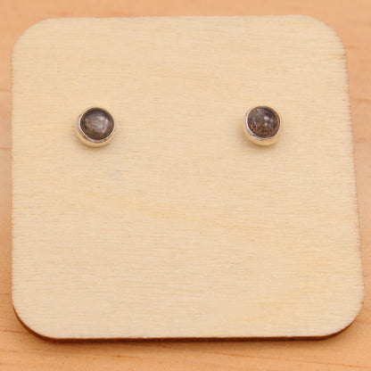 Gemstone Stud Earrings with Smooth Setting