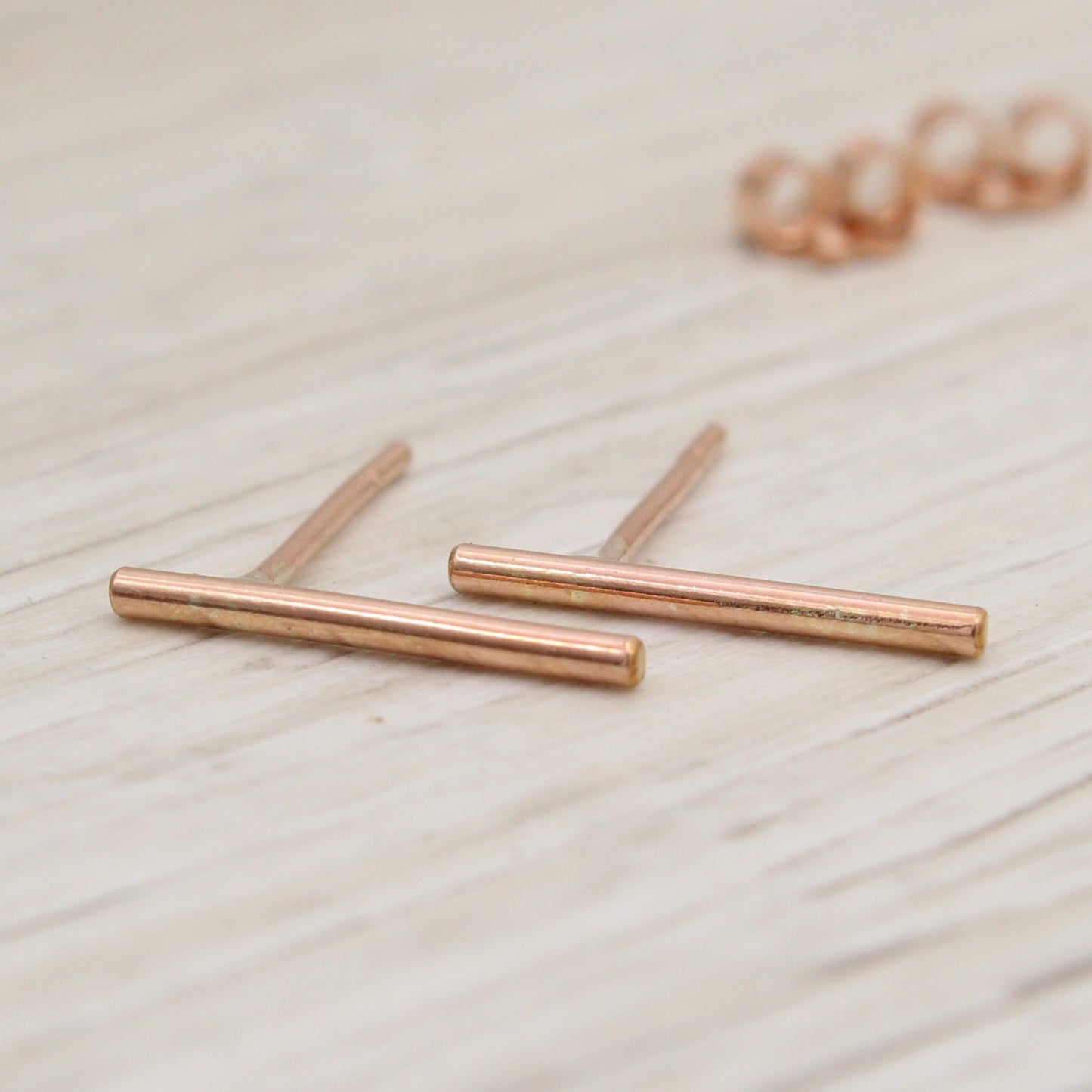 Rose Gold Filled Bar Studs