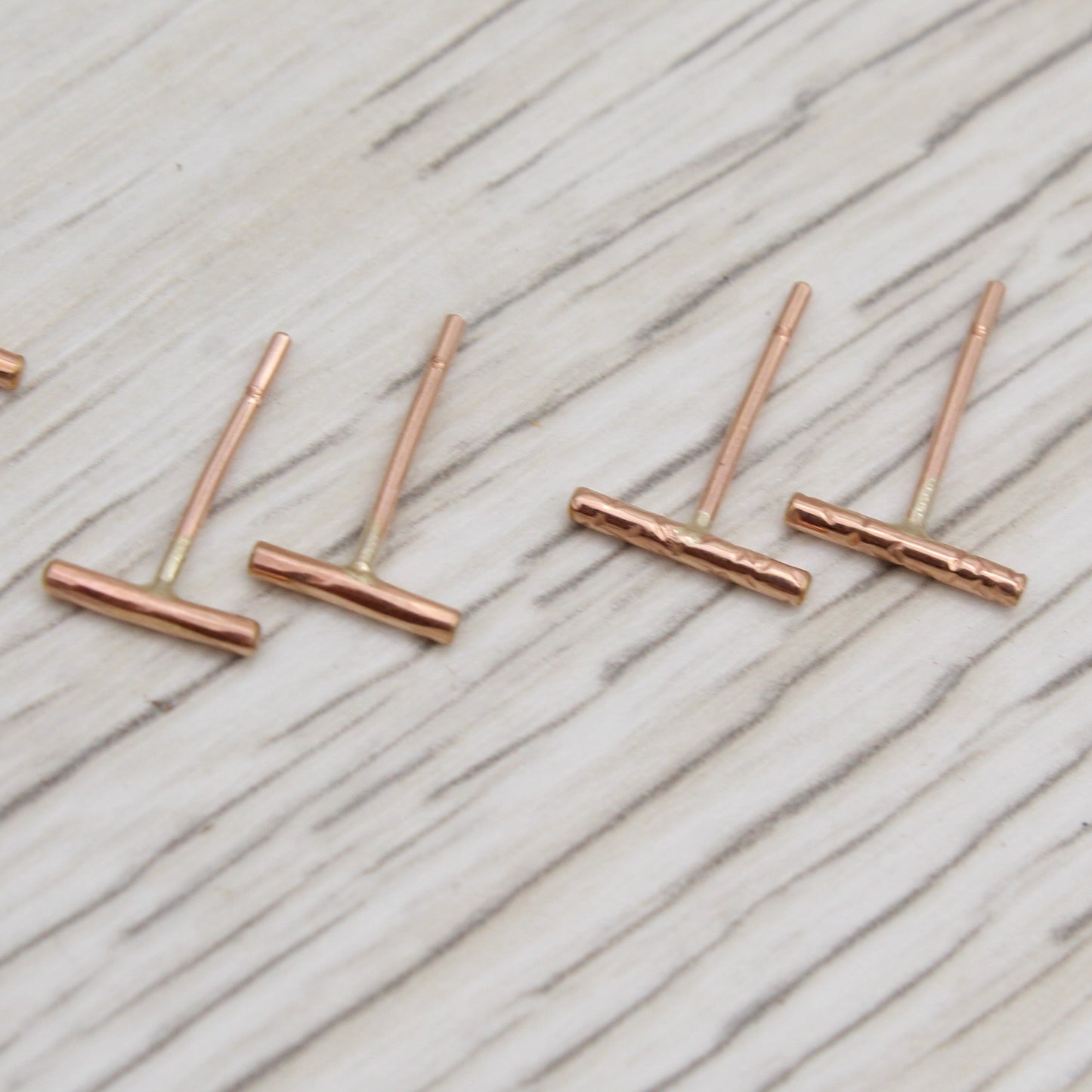 Rose Gold Filled Bar Studs