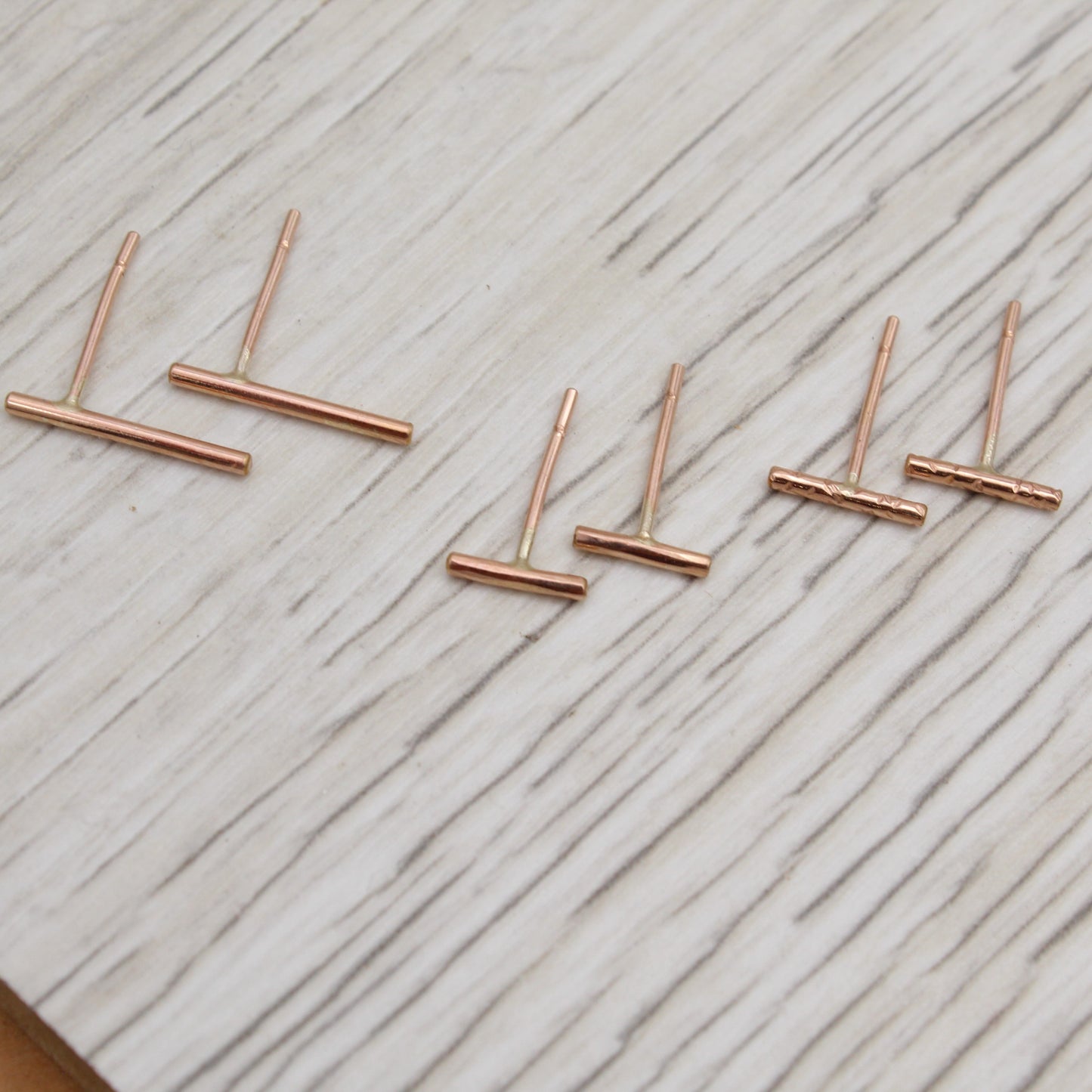 Rose Gold Filled Bar Studs