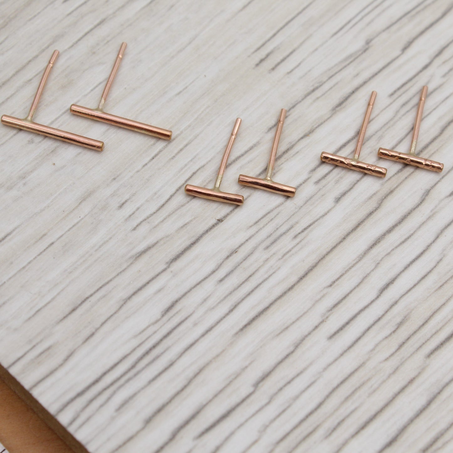 Rose Gold Filled Bar Studs