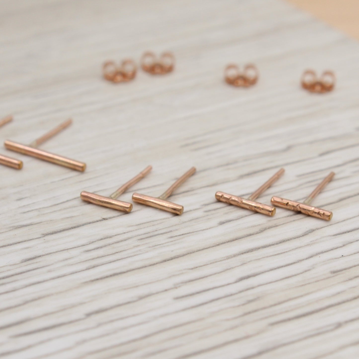 Rose Gold Filled Bar Studs