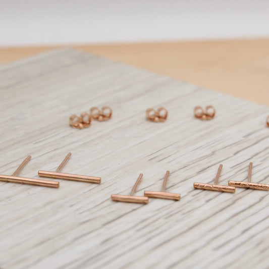 Rose Gold Filled Bar Studs