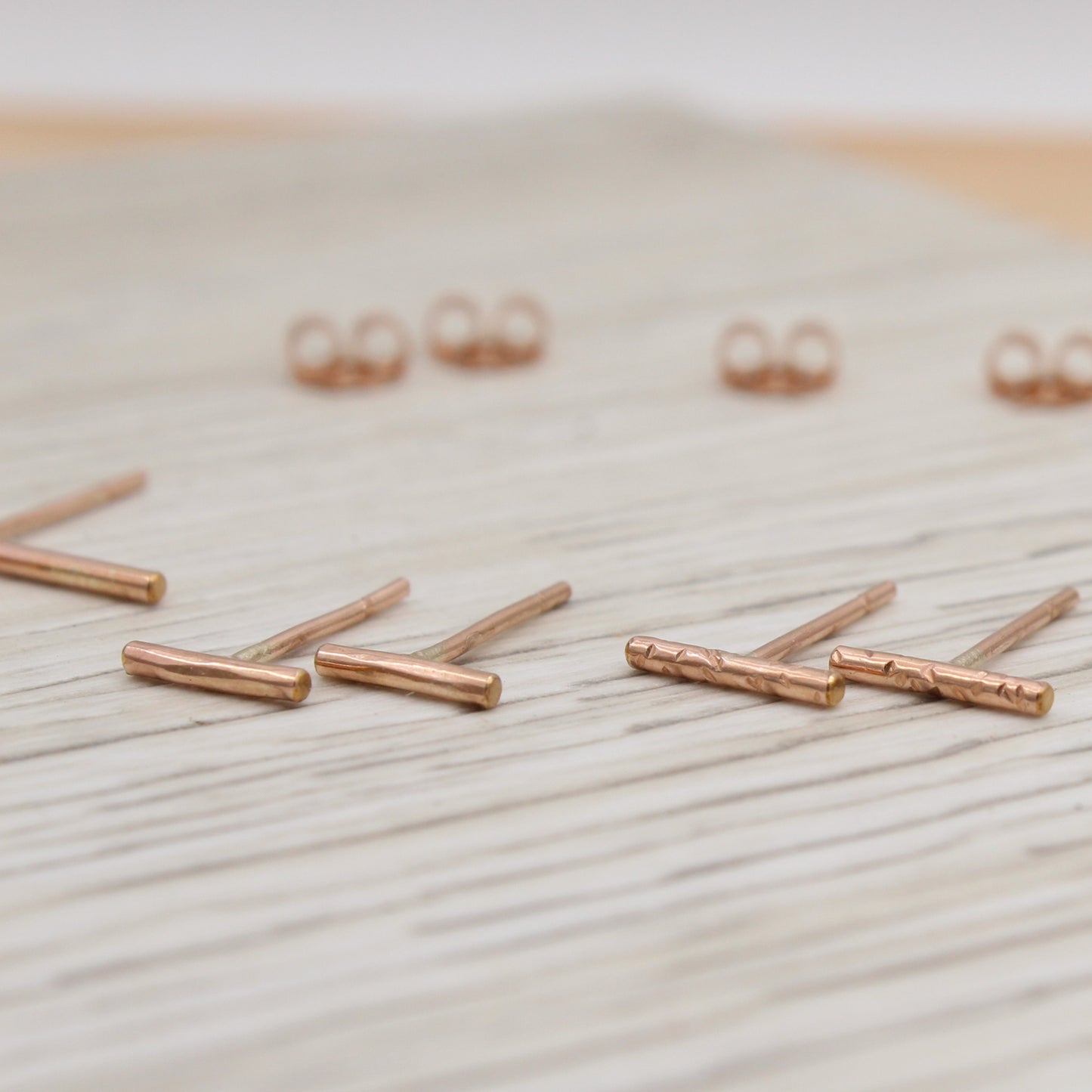 Rose Gold Filled Bar Studs