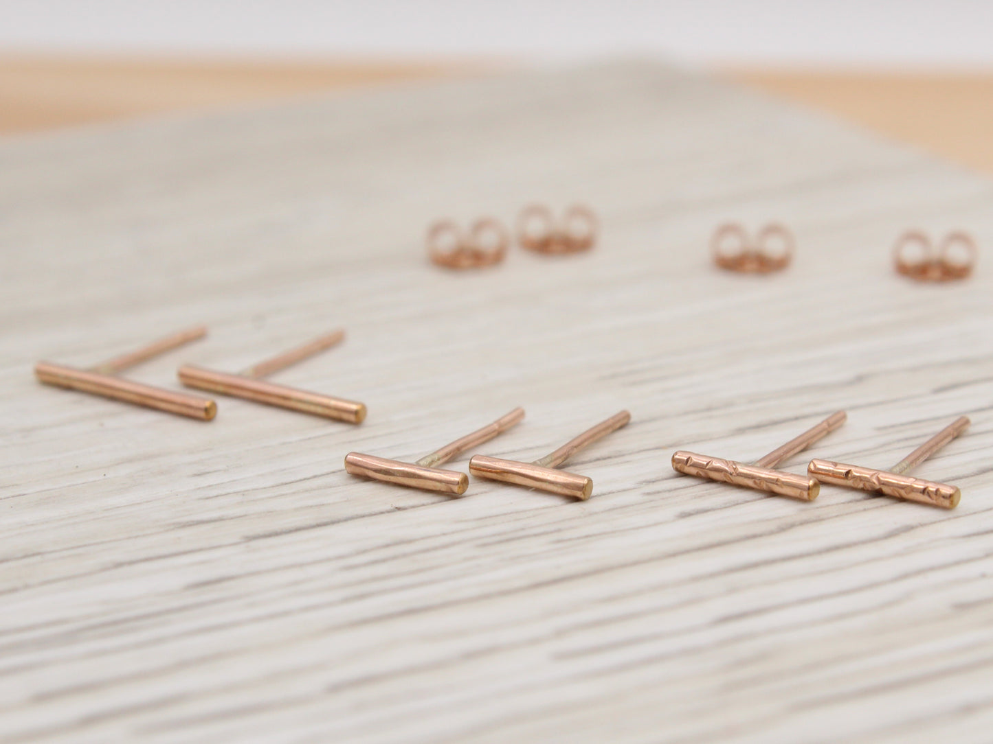 Rose Gold Filled Bar Studs