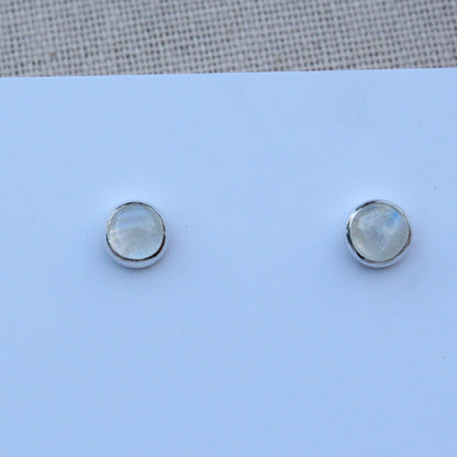6mm Gemstone Studs with Smooth Setting