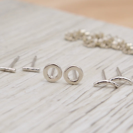 Sterling Silver Circle Studs