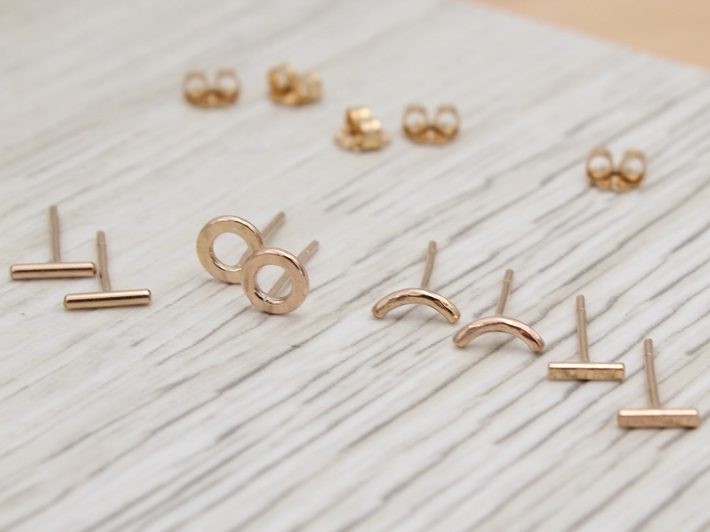 Yellow Gold Filled Bar Studs