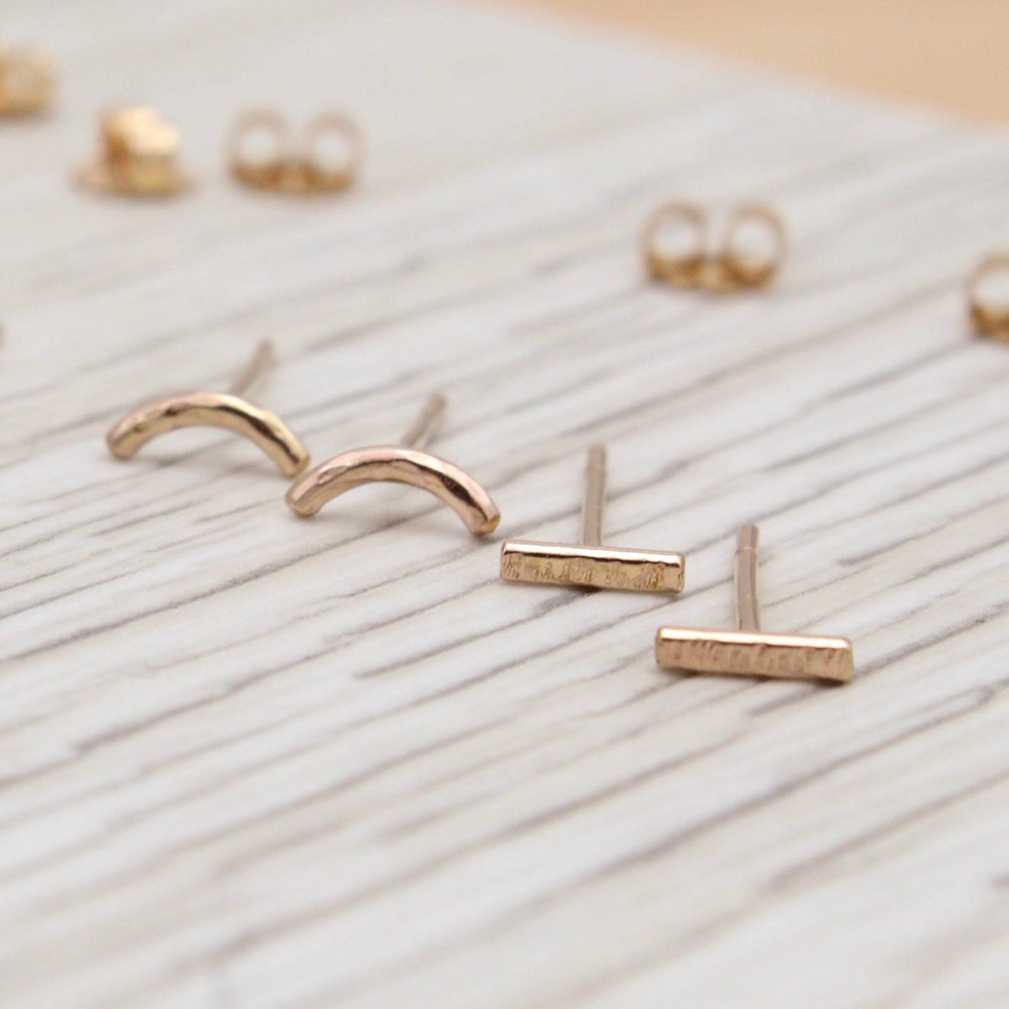 Yellow Gold Filled Bar Studs