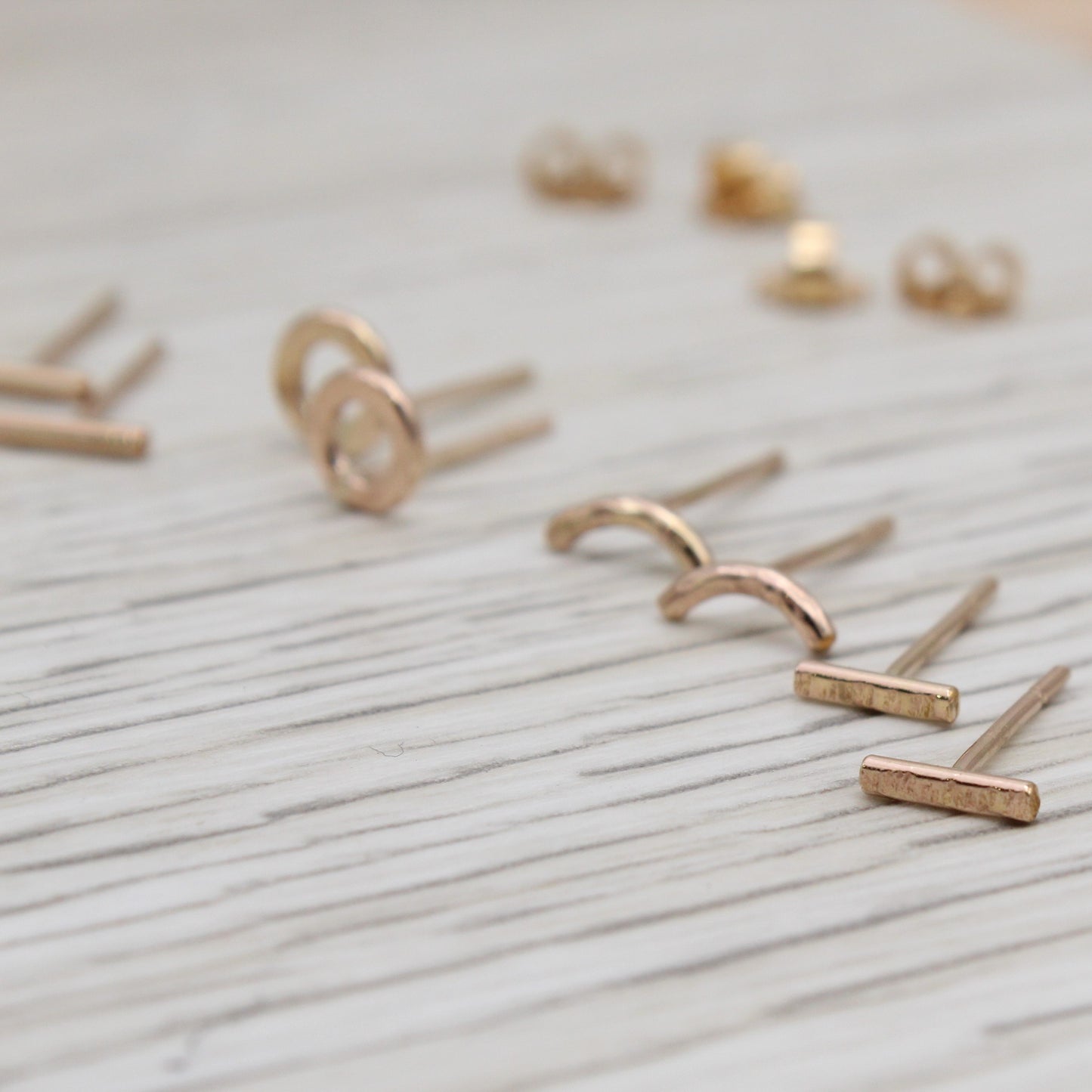 Yellow Gold Filled Bar Studs